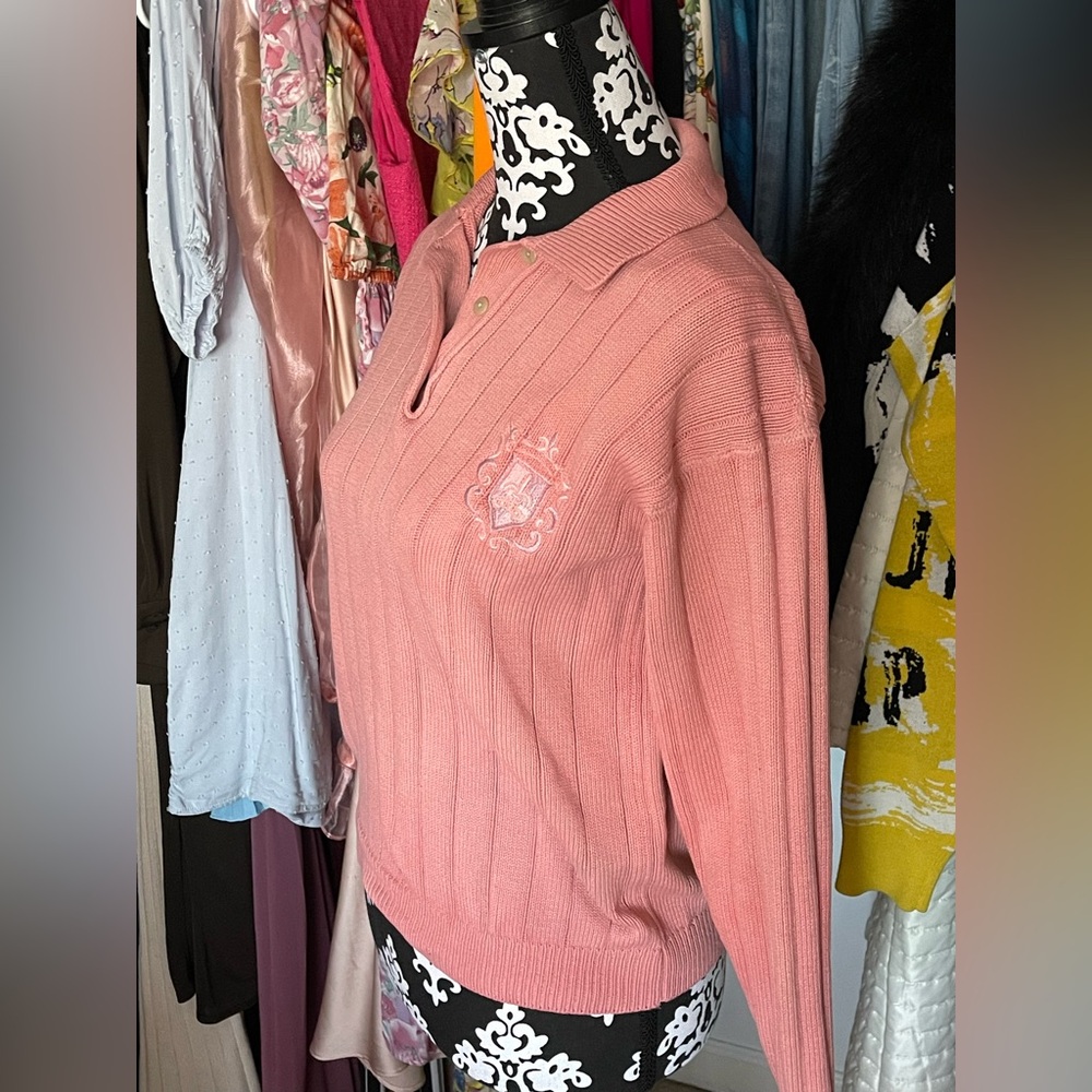 Pink Ribbed Women's Sweater